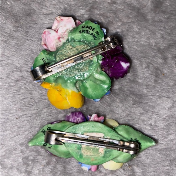Vintage 1930’s era Flower earring and stick pin - Picture 7 of 8